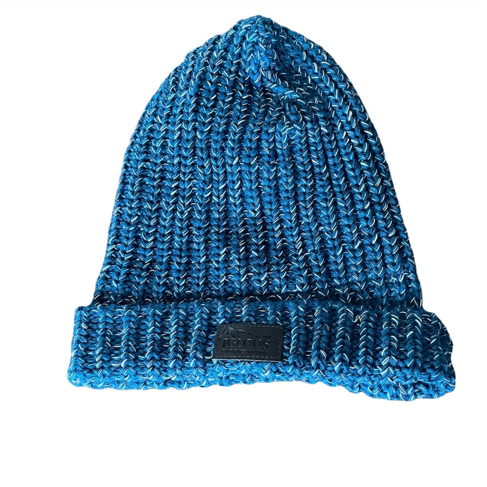igloos knit beanie blue adult